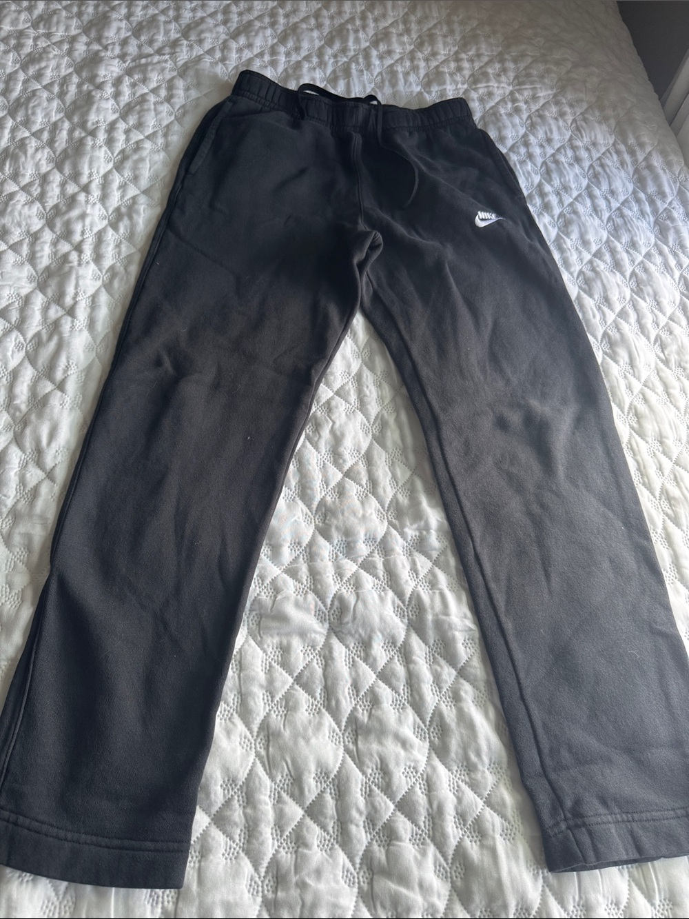 Nike Kids Black Sweatpants with Small White Swoosh